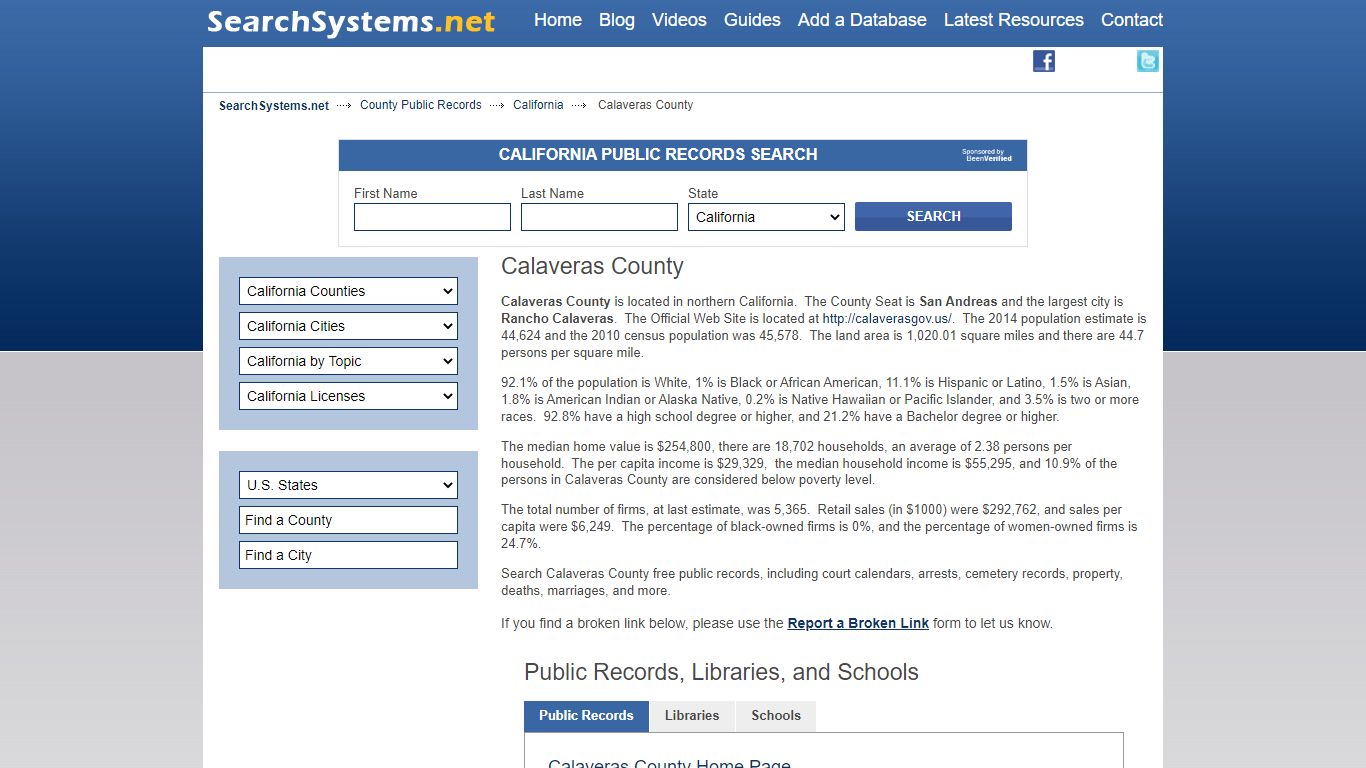 Calaveras County Criminal and Public Records