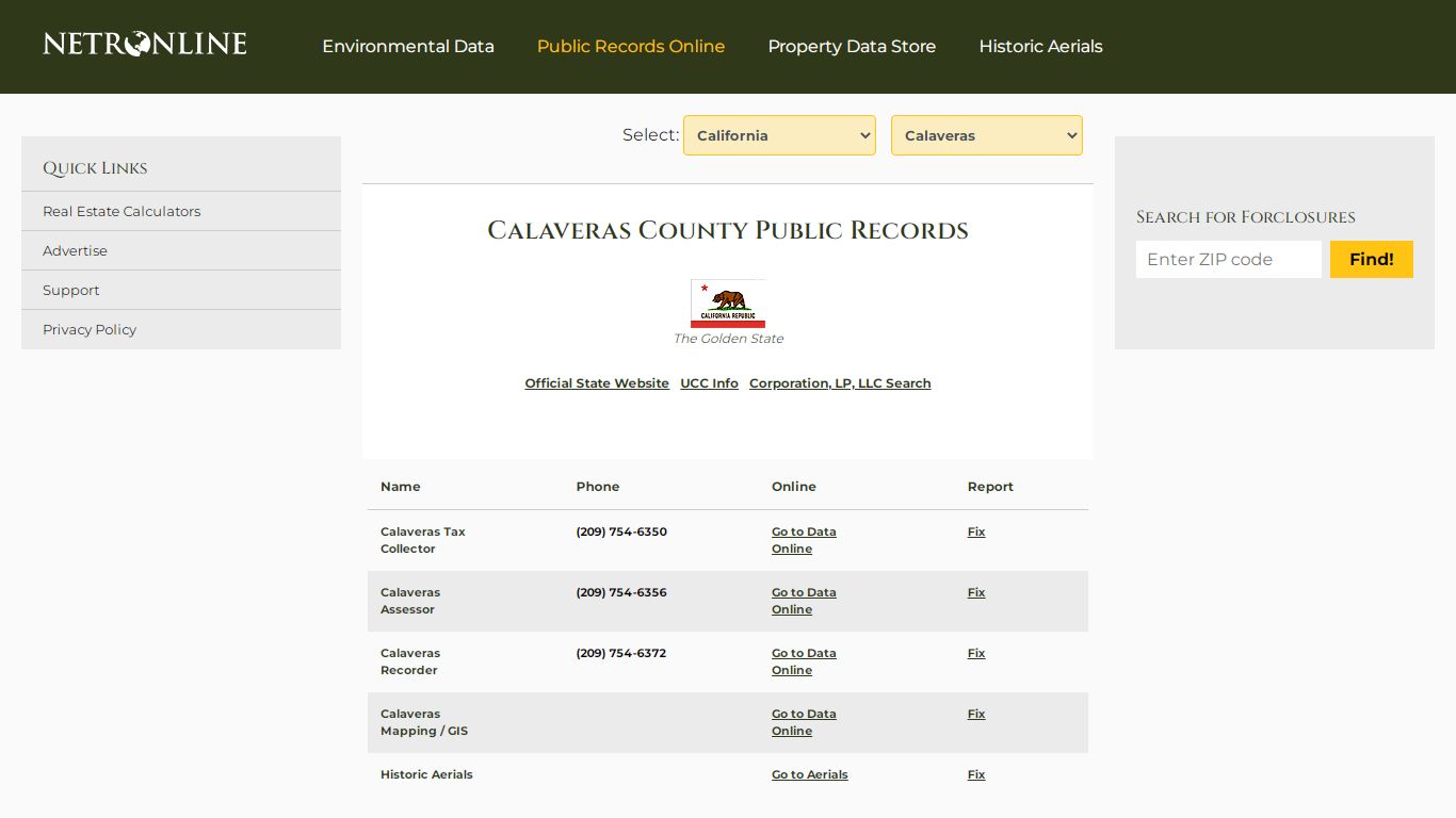 Calaveras County Public Records - NETROnline.com