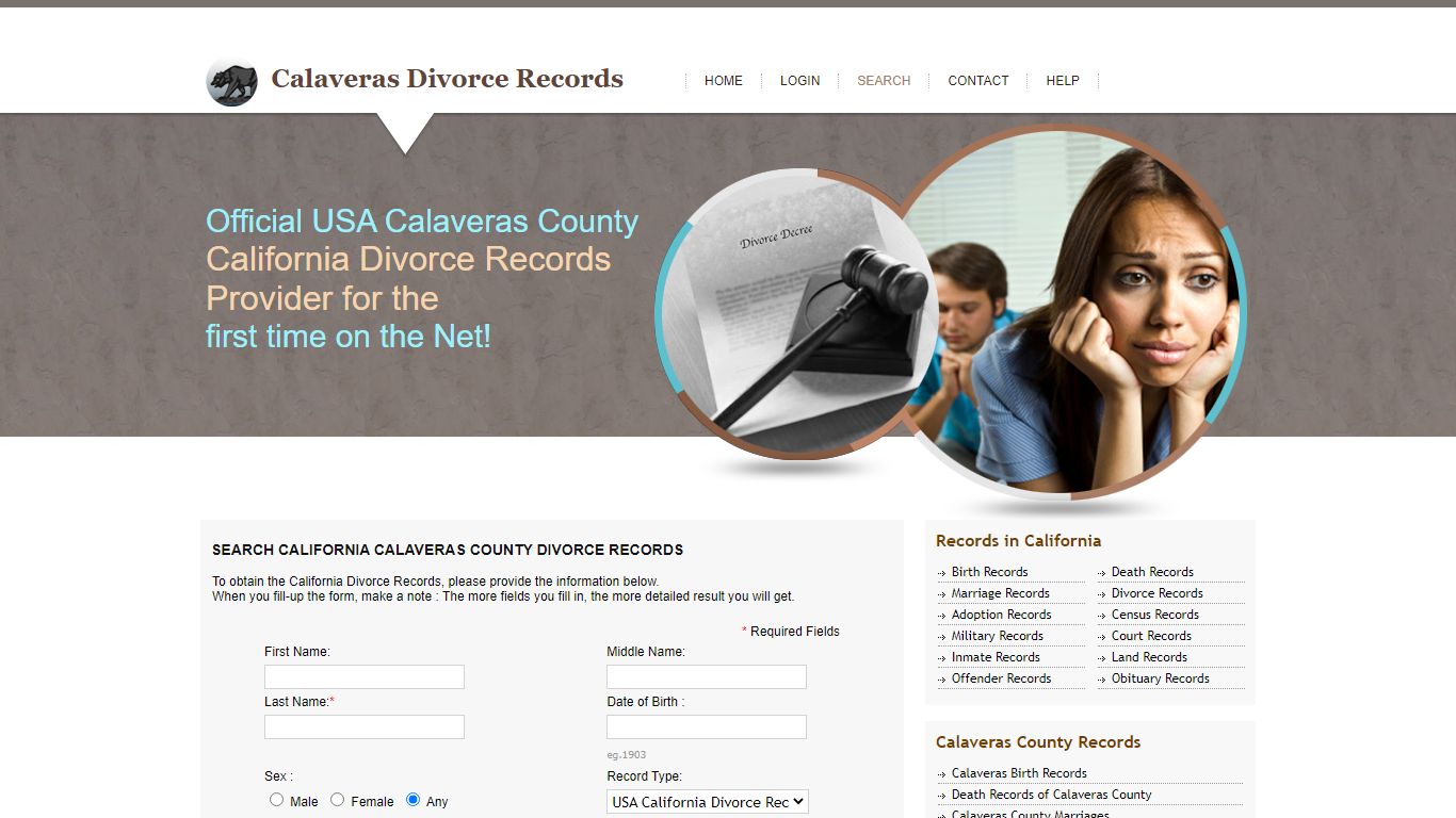 Calaveras County Public Records. Divorce Records ...